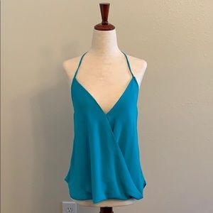 Teal High Low Halter Top